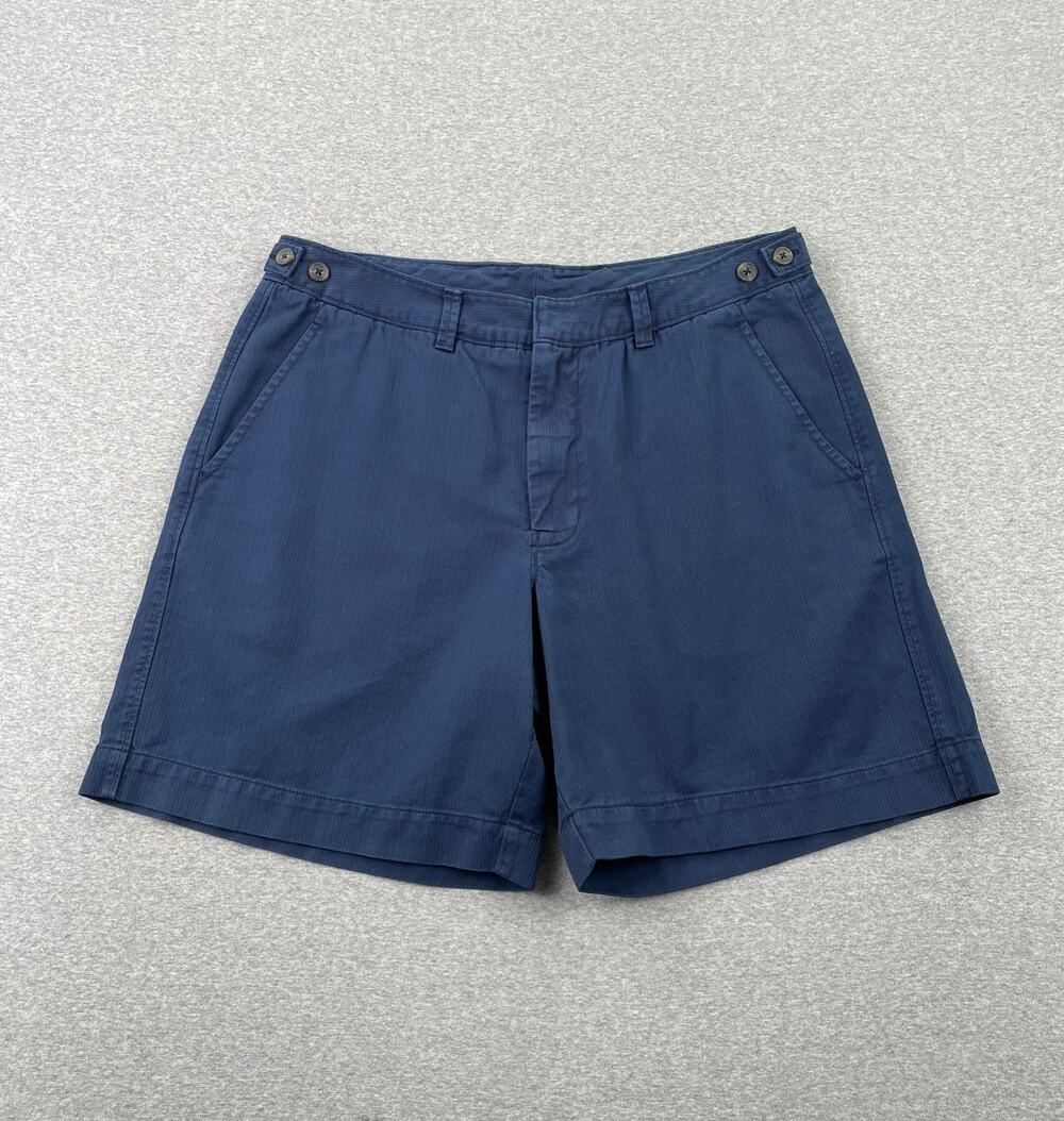 NWT Free People Keepsake Herringbone Chino Shorts Womens 14 Navy Blue High-Rise